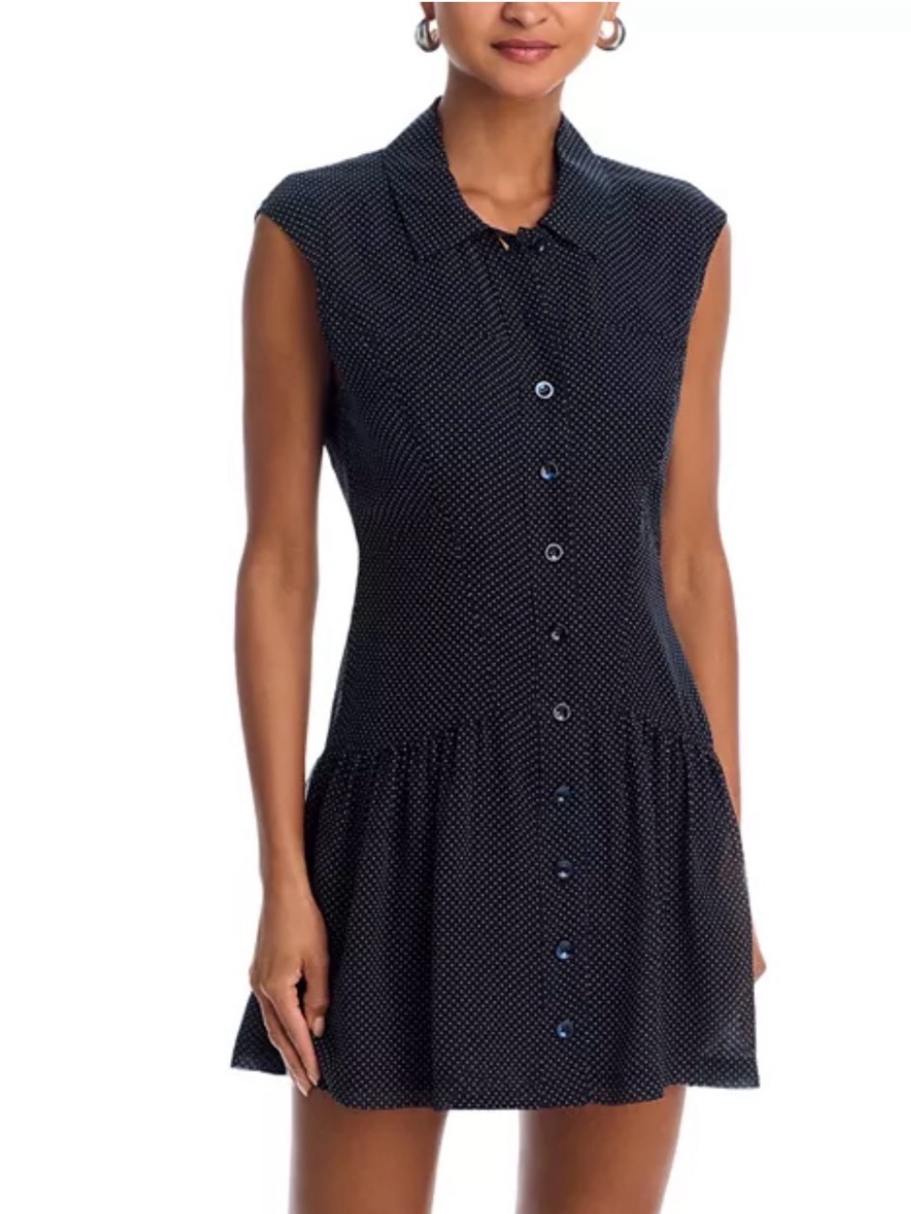 FRAME NWT 100% Silk Polka Dot Drop Waist Mini The Silk Day Dress